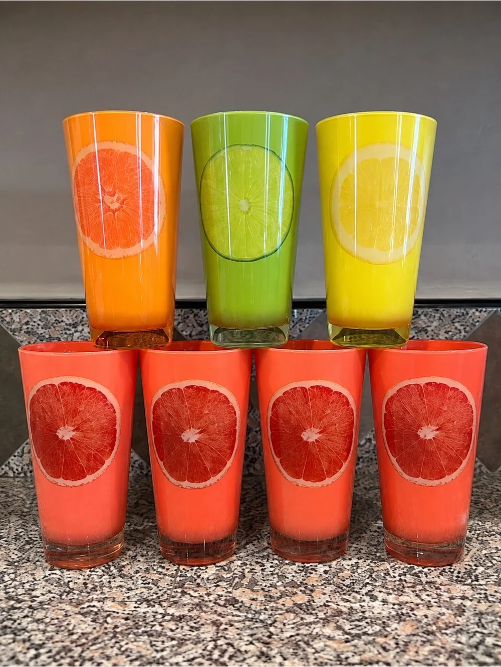 7‎ Citrus Themed Acrylic Beverage Cups 24 Ounce